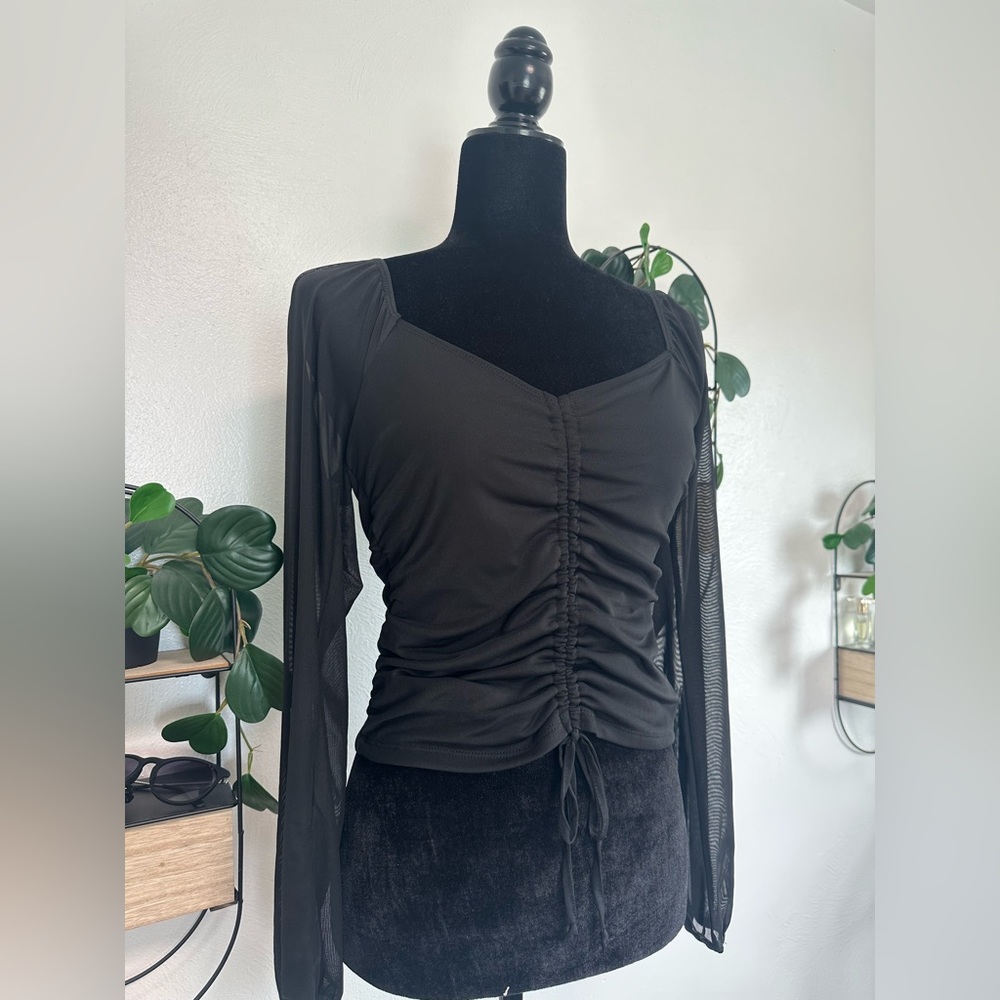 Black Sheer Top